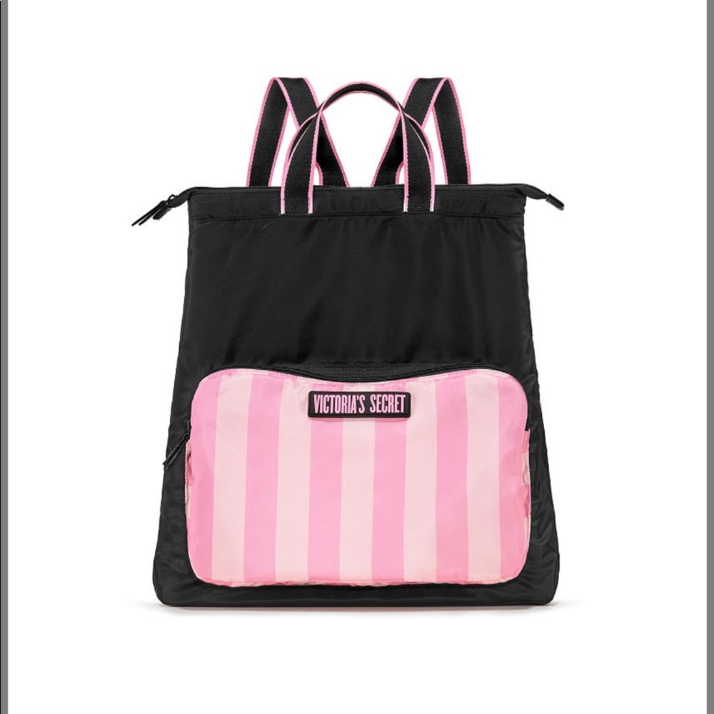 Victoria Secret Signature Strip Packable Backpack - Picture 3 of 4